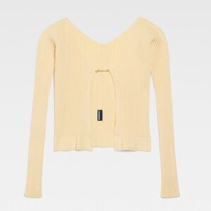 JACQUEMUS Yellow Cardigan Le maille Pralu Longue 40 L 8
